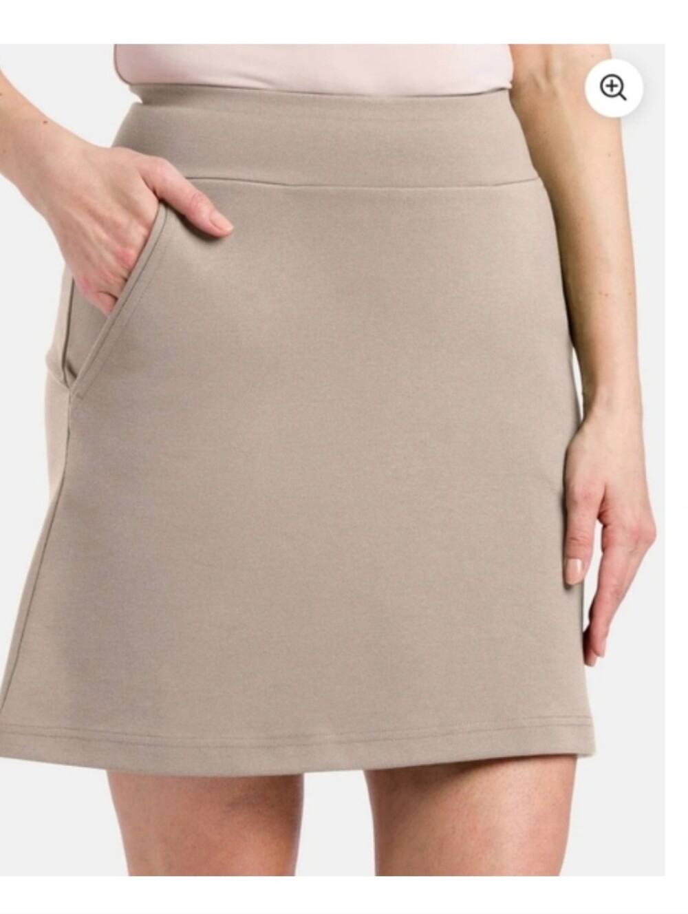 Fishers Finery Tan Ponte Knit A-line Skirt Lg